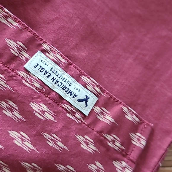 American Eagle Seriously Soft Classic Fit Lg Slv Button Down Shirt  Sz LT. Rust - Picture 5 of 12